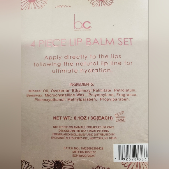 BEAUTY CONCEPTS 4 PIECE LIP BALM SET - Picture 5 of 5